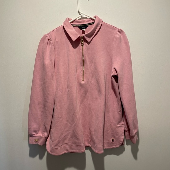 Joule Rosalyn Dawn Collared Half Zip Pullover Pink Size 10 - Picture 1 of 7